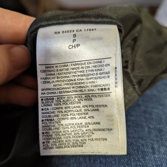 Banana Republc Factory Wool Blend Moto Bike Jacket/Coat - Picture 13 of 14